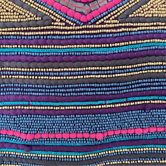 Michel Studio Collection: Formal Beaded Flowy Maxi Dress - Picture 5 of 15